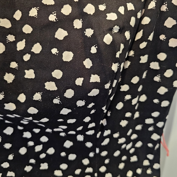 Robbie Bee Polka Dot Fit & Flare Dress Size 10 Sleeveless Floral Detail - Picture 2 of 9